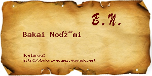 Bakai Noémi névjegykártya